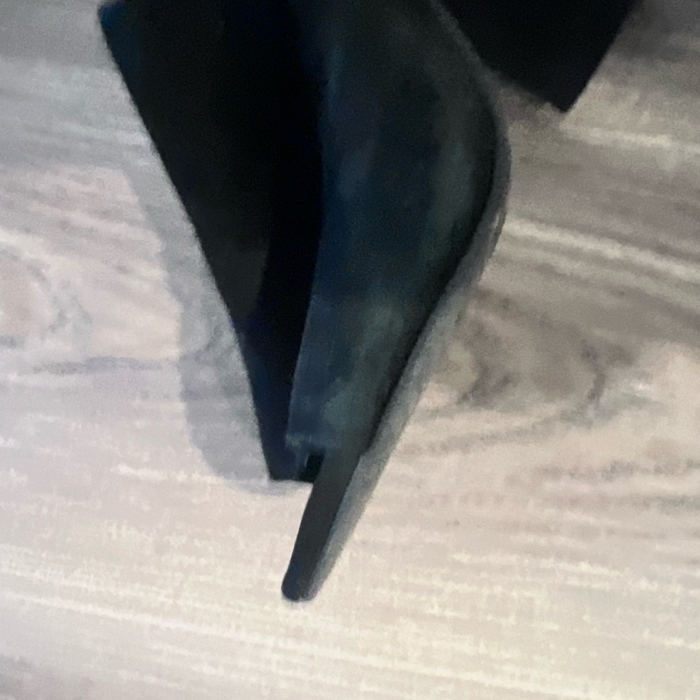 Size 4 Black Sewed Block Heel Slides - image 4